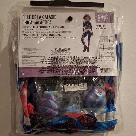 Galaxy Girl Futuristic Space Youth Girls Small 4-6 Halloween Costume in Blue - Picture 4 of 4